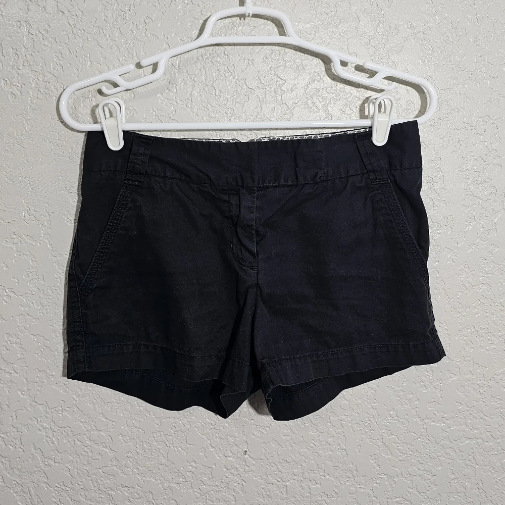 J. Crew Weathered Black Cotton Chino Shorts